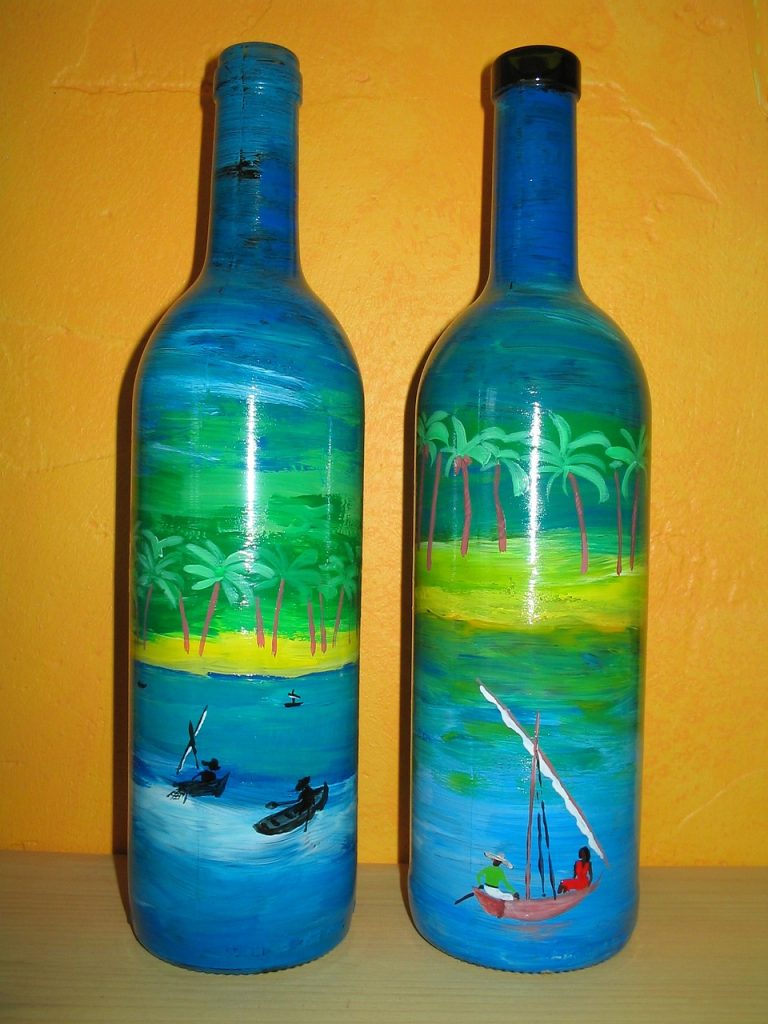 painting on glass bottles