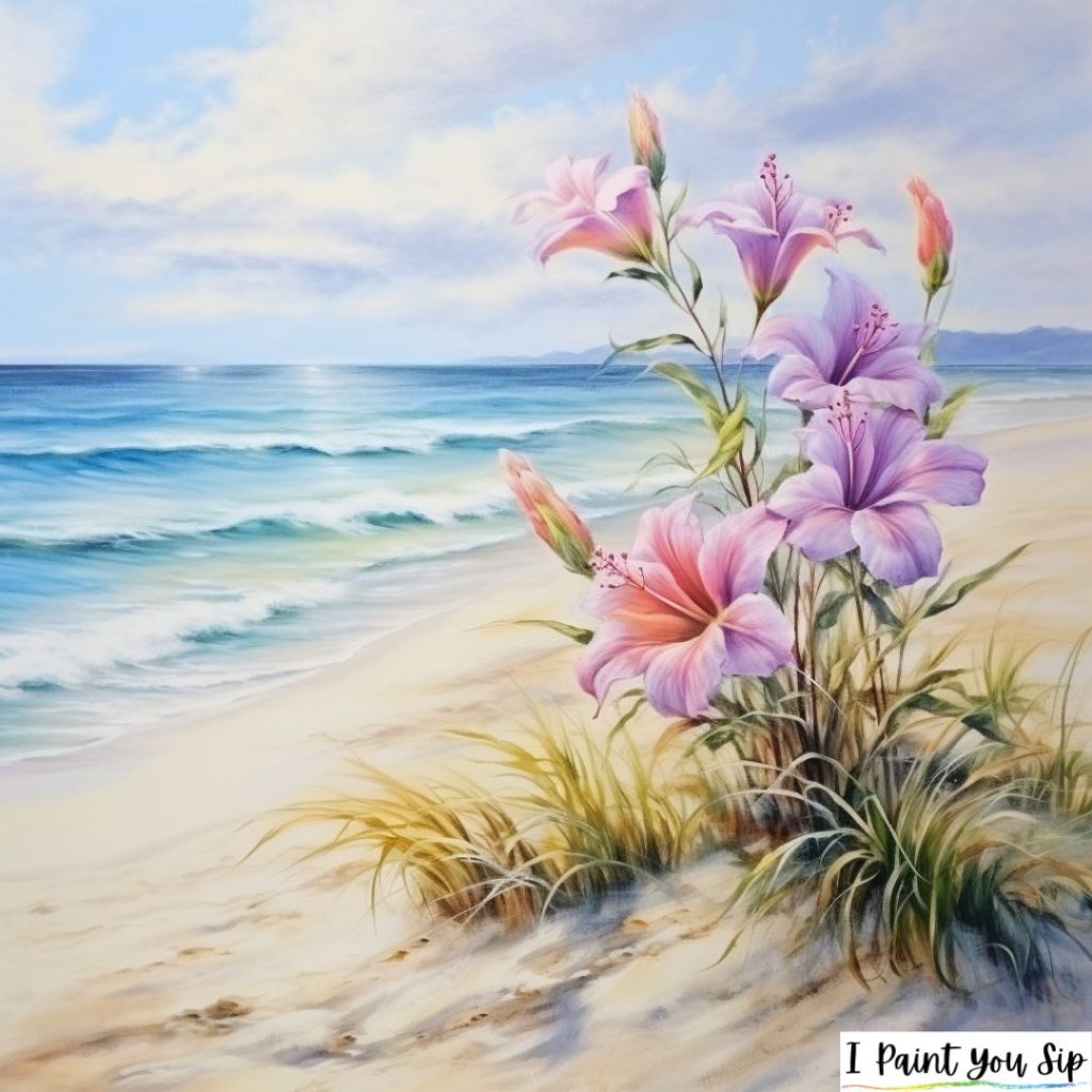 beach flowers soft pastel