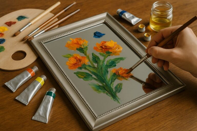 how to paint on mirrors with oil paints