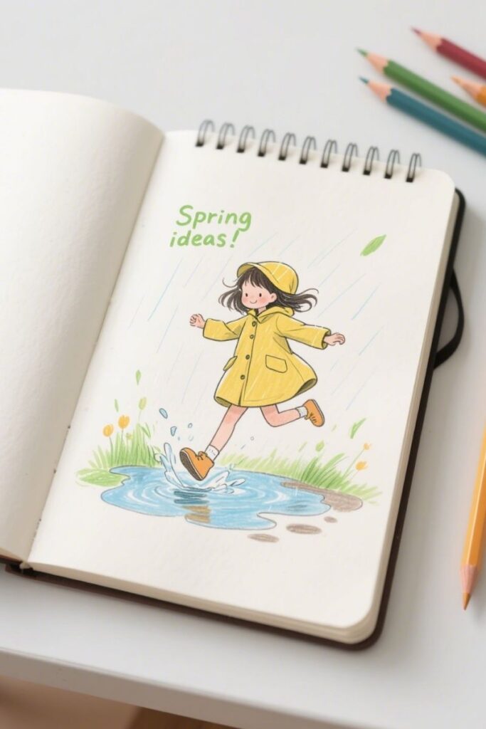 a girl spring drawing ideas
