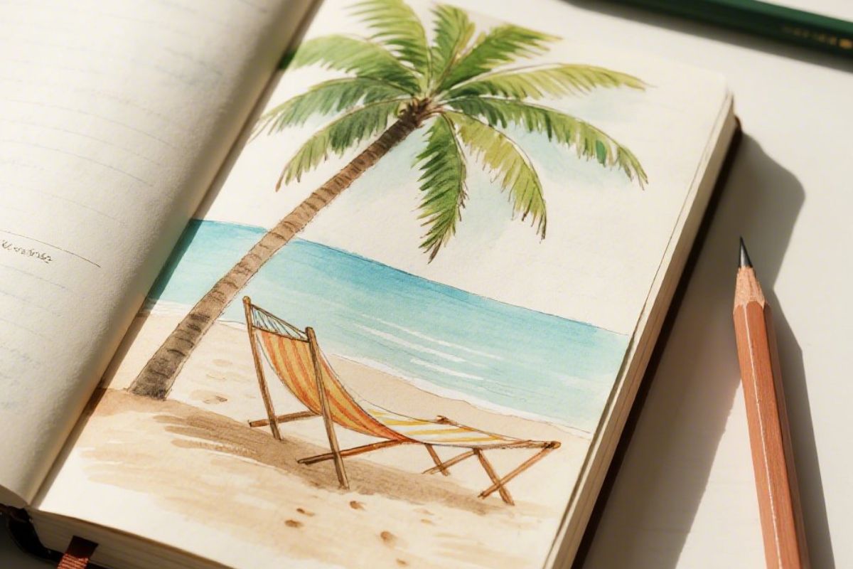 beach drawing ideas