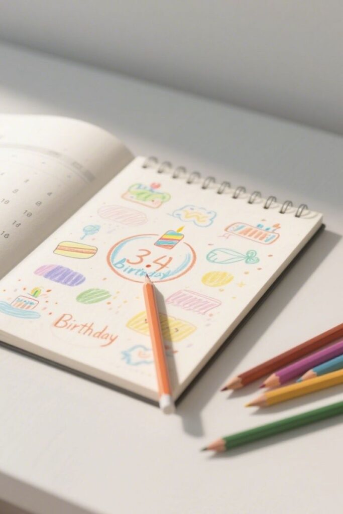 calendar birthday drawing ideas