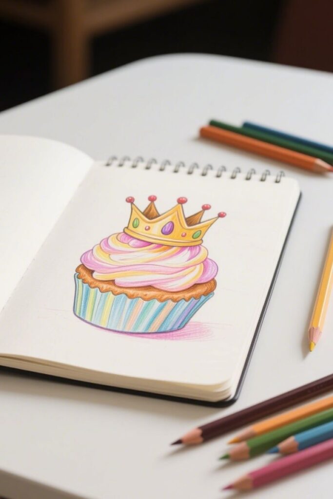 cupcake birthday drawing ideas