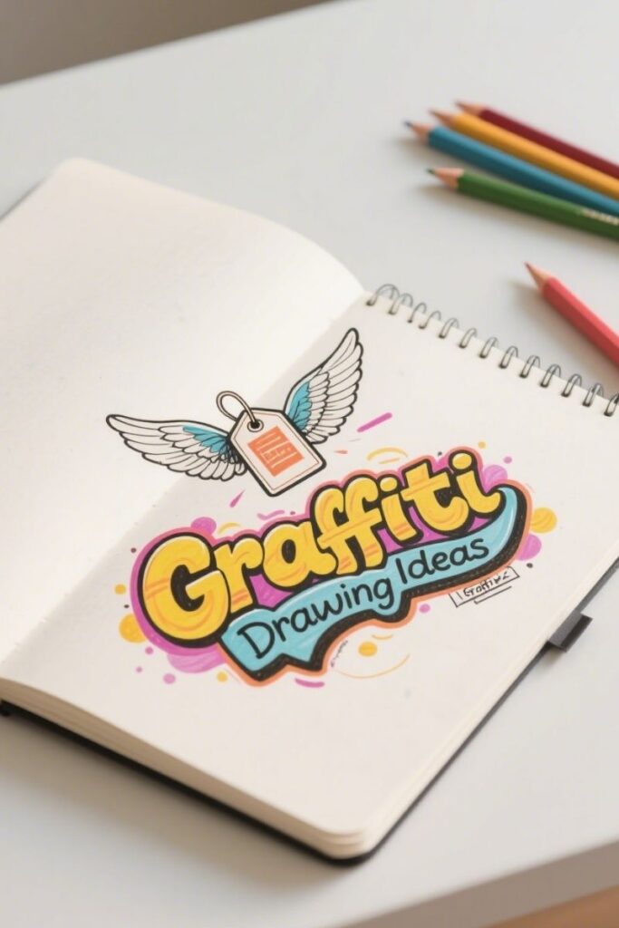 floating tag graffiti drawing ideas