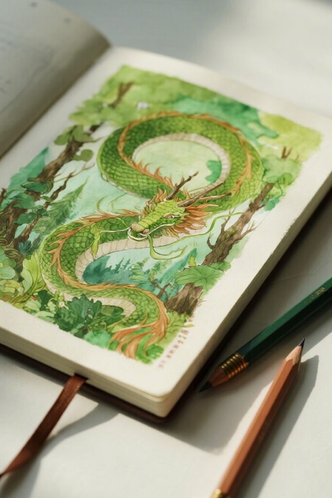 forest dragon drawing ideas
