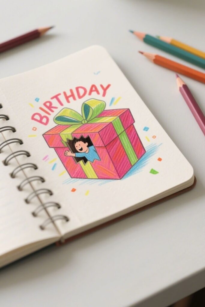 gift birthday drawing ideas