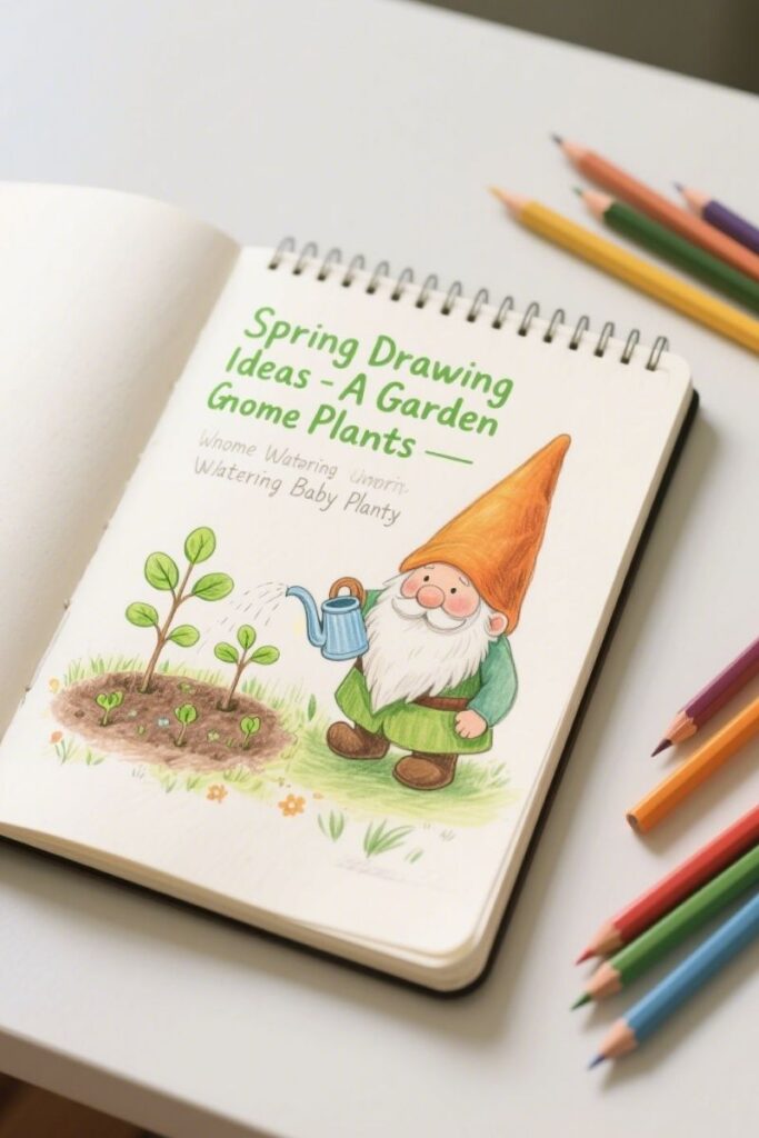 gnome spring drawing ideas