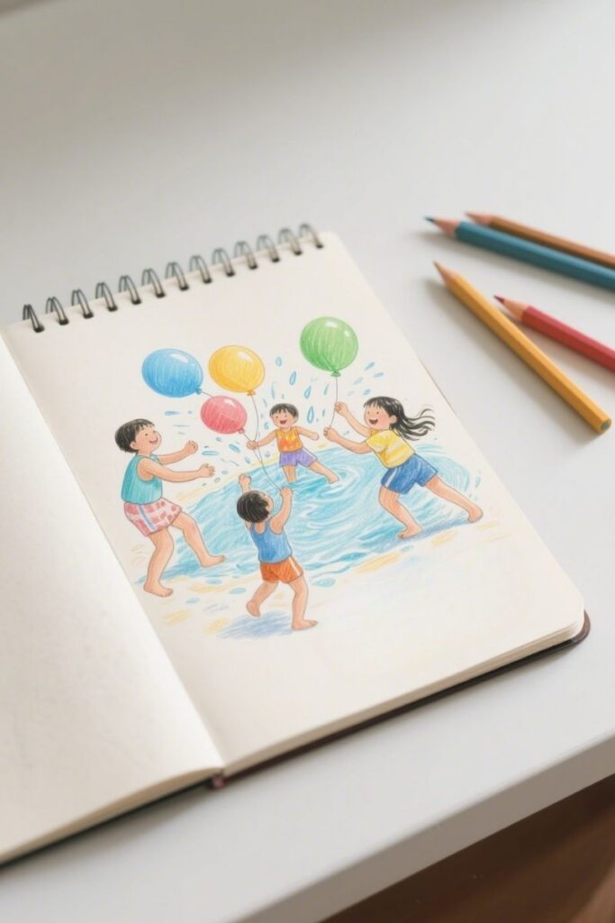 kids summer drawing ideas