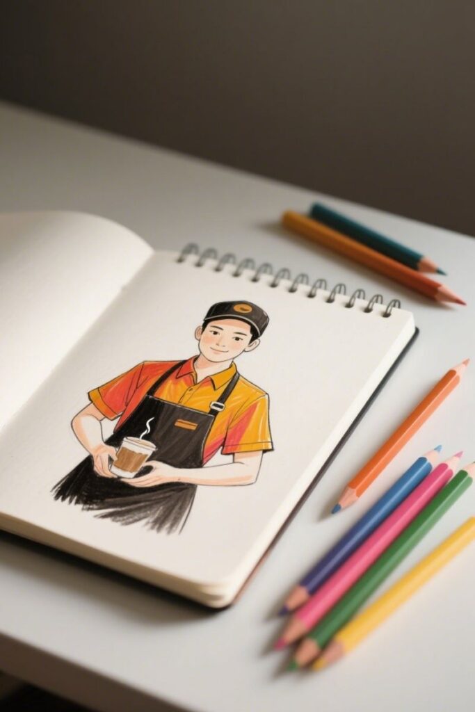 outfit ideas drawing barista