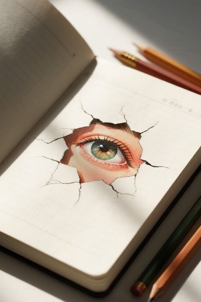 peeking eye drawing ideas