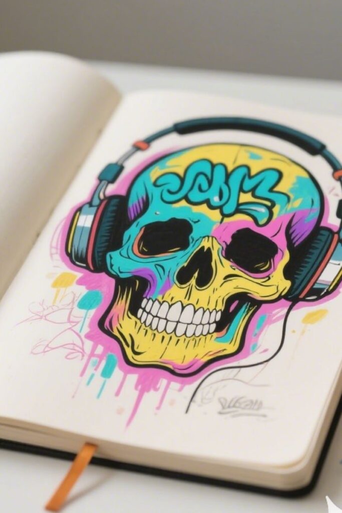 skull graffiti drawing ideas
