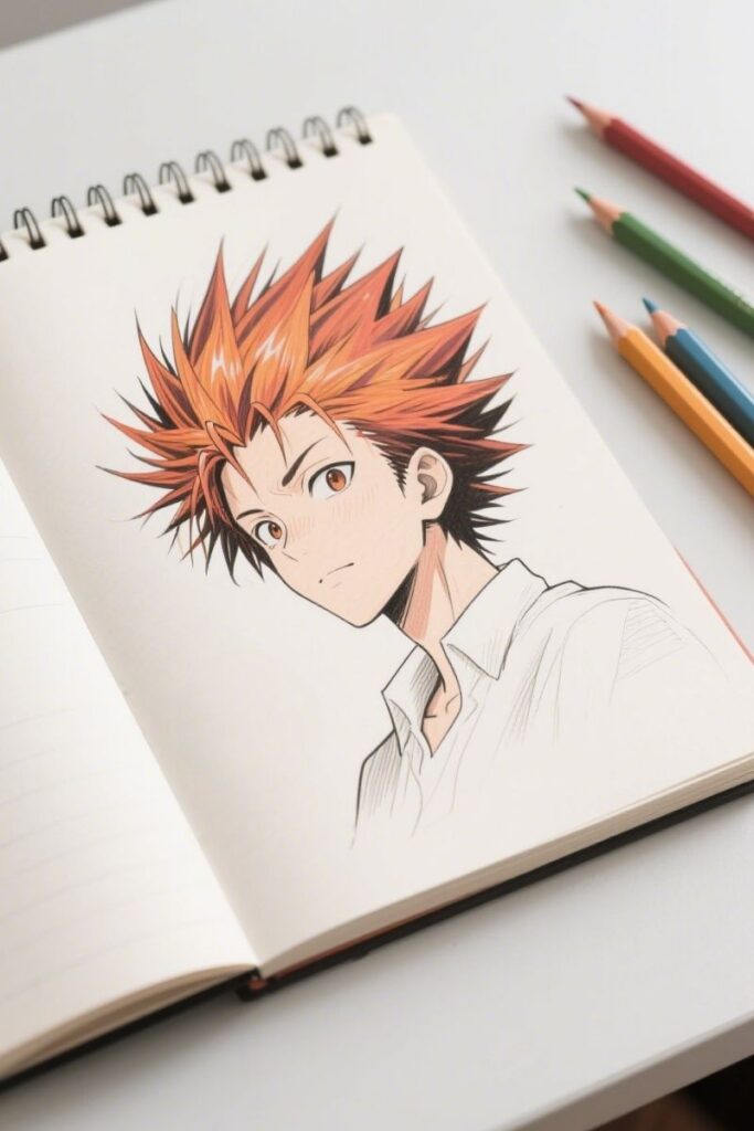 spiky hair drawing ideas