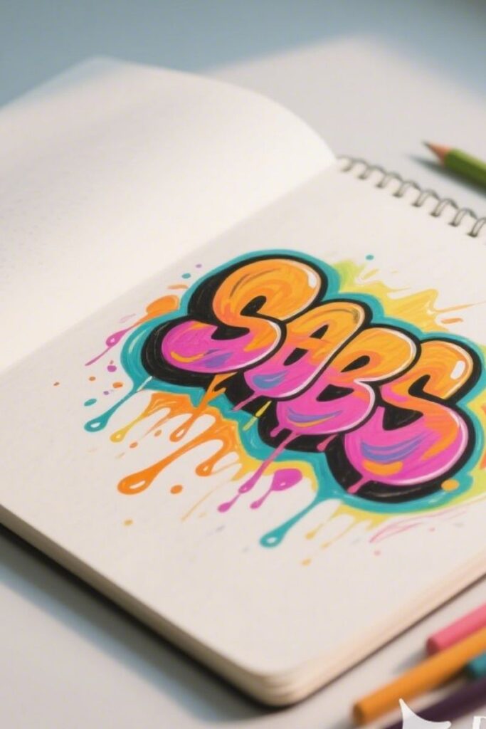 name graffiti drawing ideas