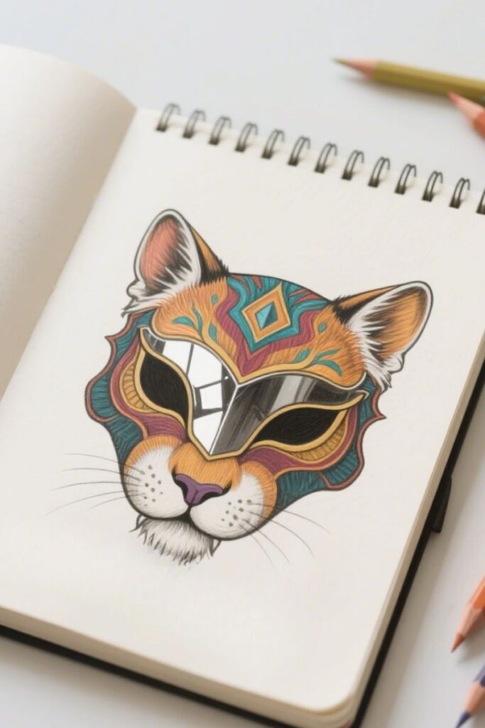 therian mask ideas drawing miror