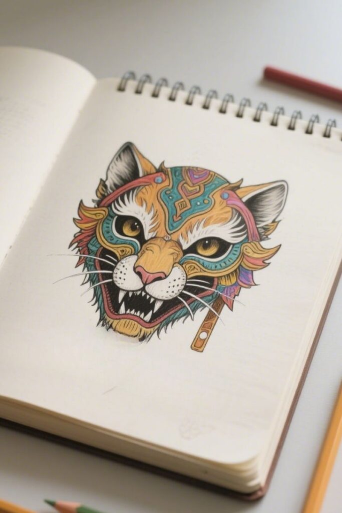 therian mask ideas drawing multiple animals