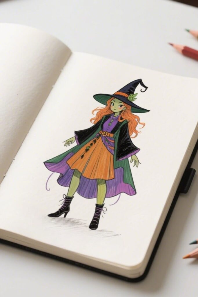 witch outfit ideas drawing