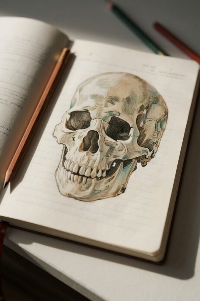 a skull realistic drawing ideas