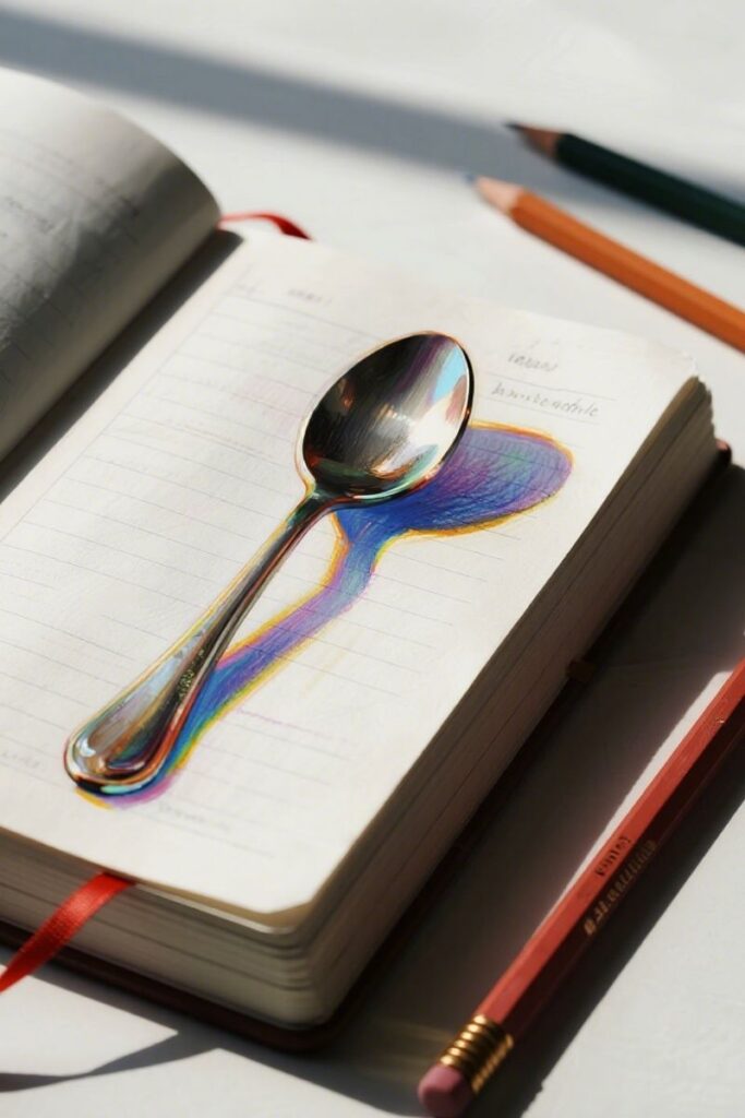 spoon realistic drawing ideas