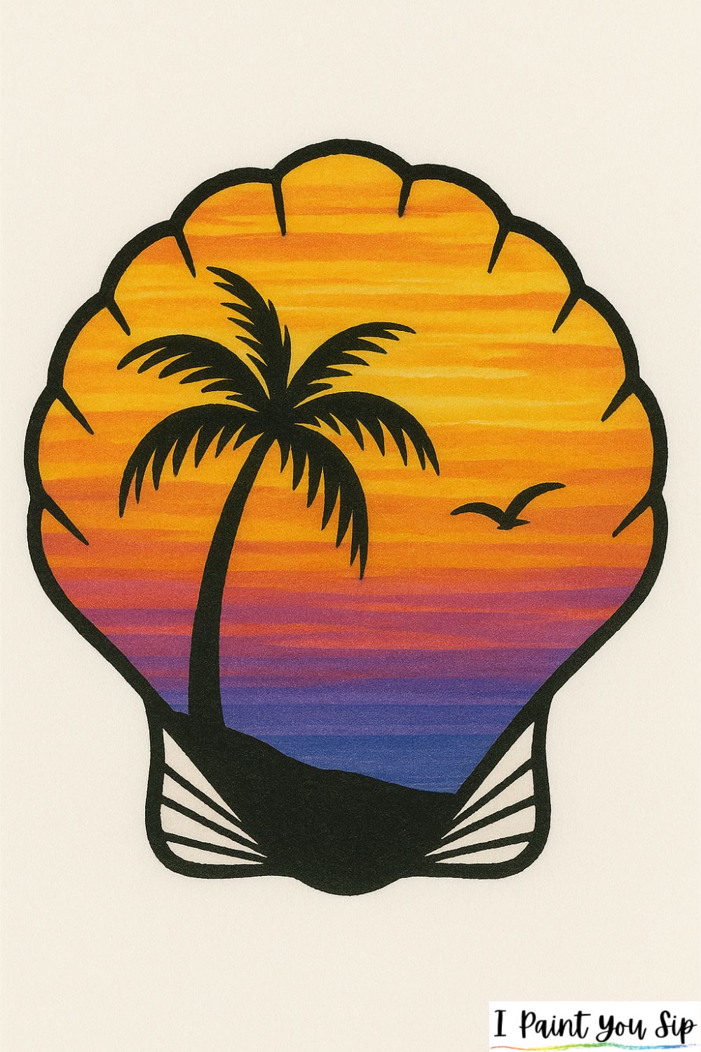 beach sunset oval