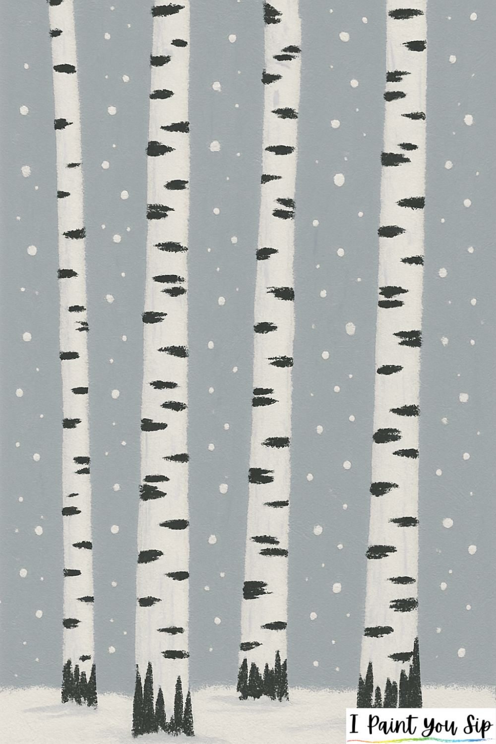 birch trees in snow
