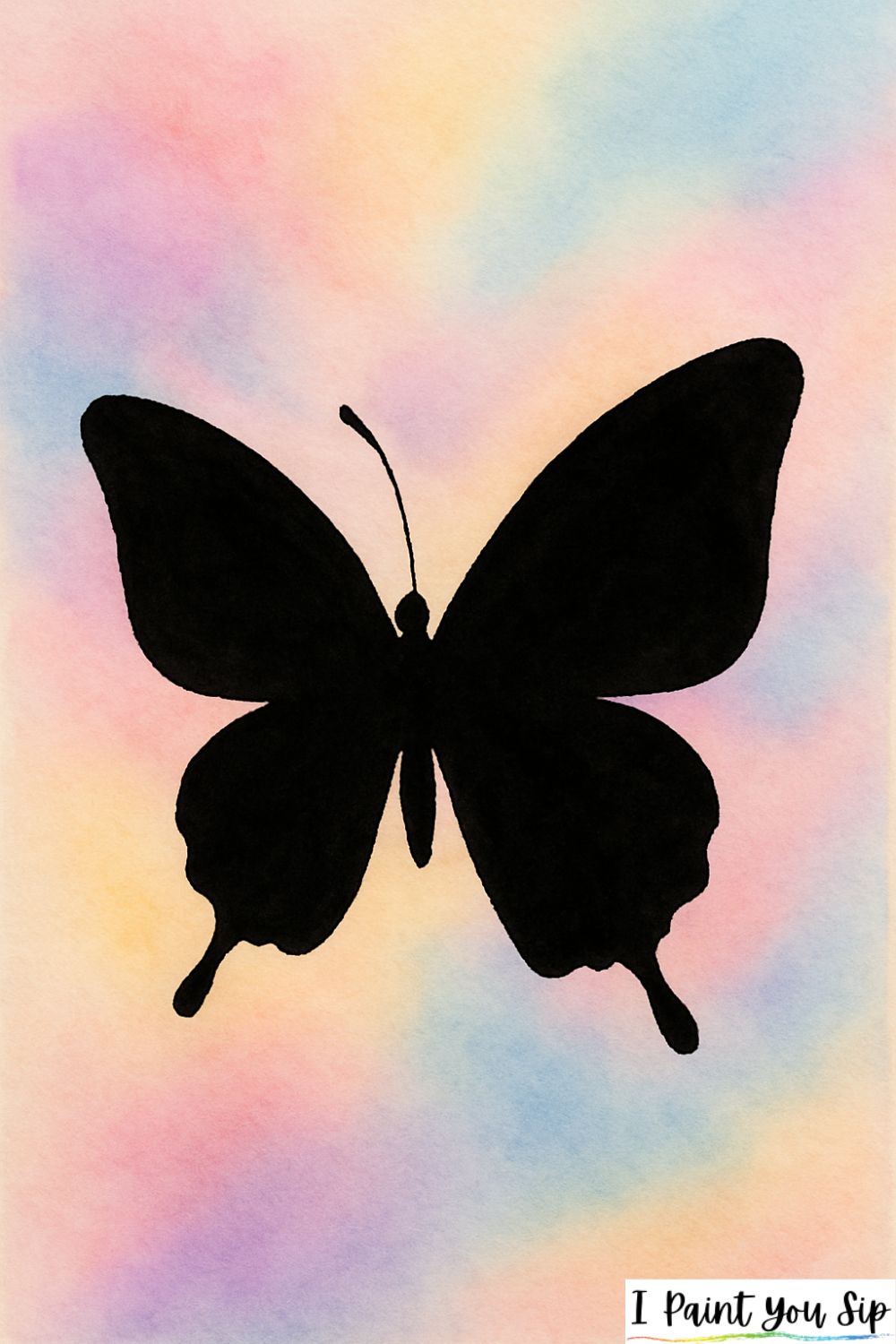 black silhouette on a soft background