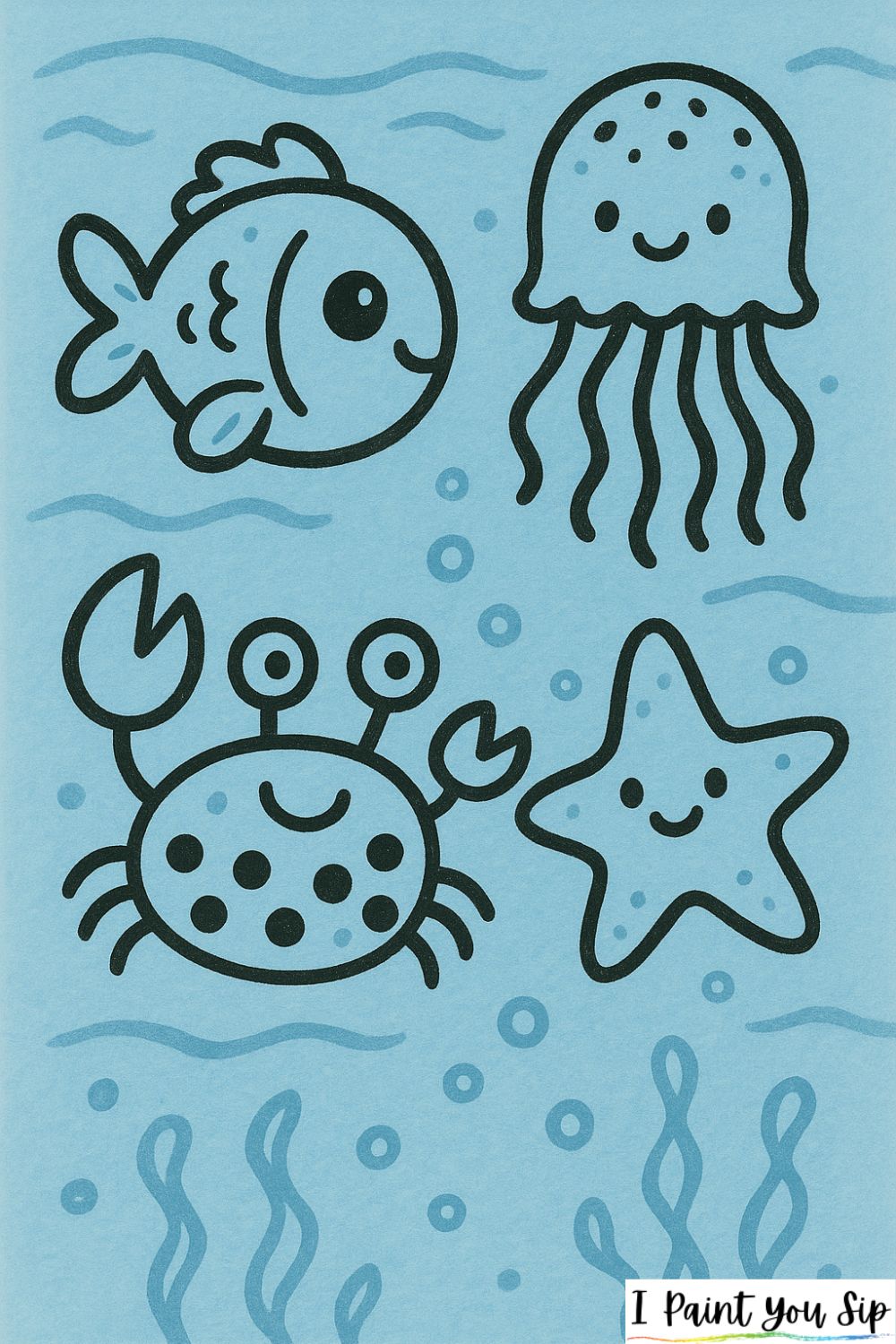 cartoon underwater friends
