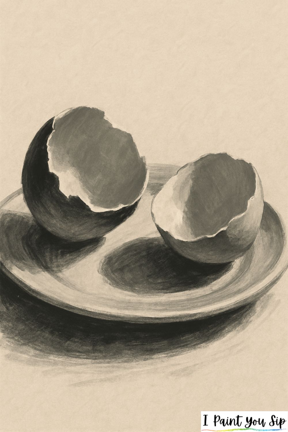 cracked egg shell still life