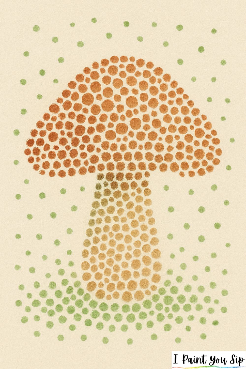 dot-art mushroom