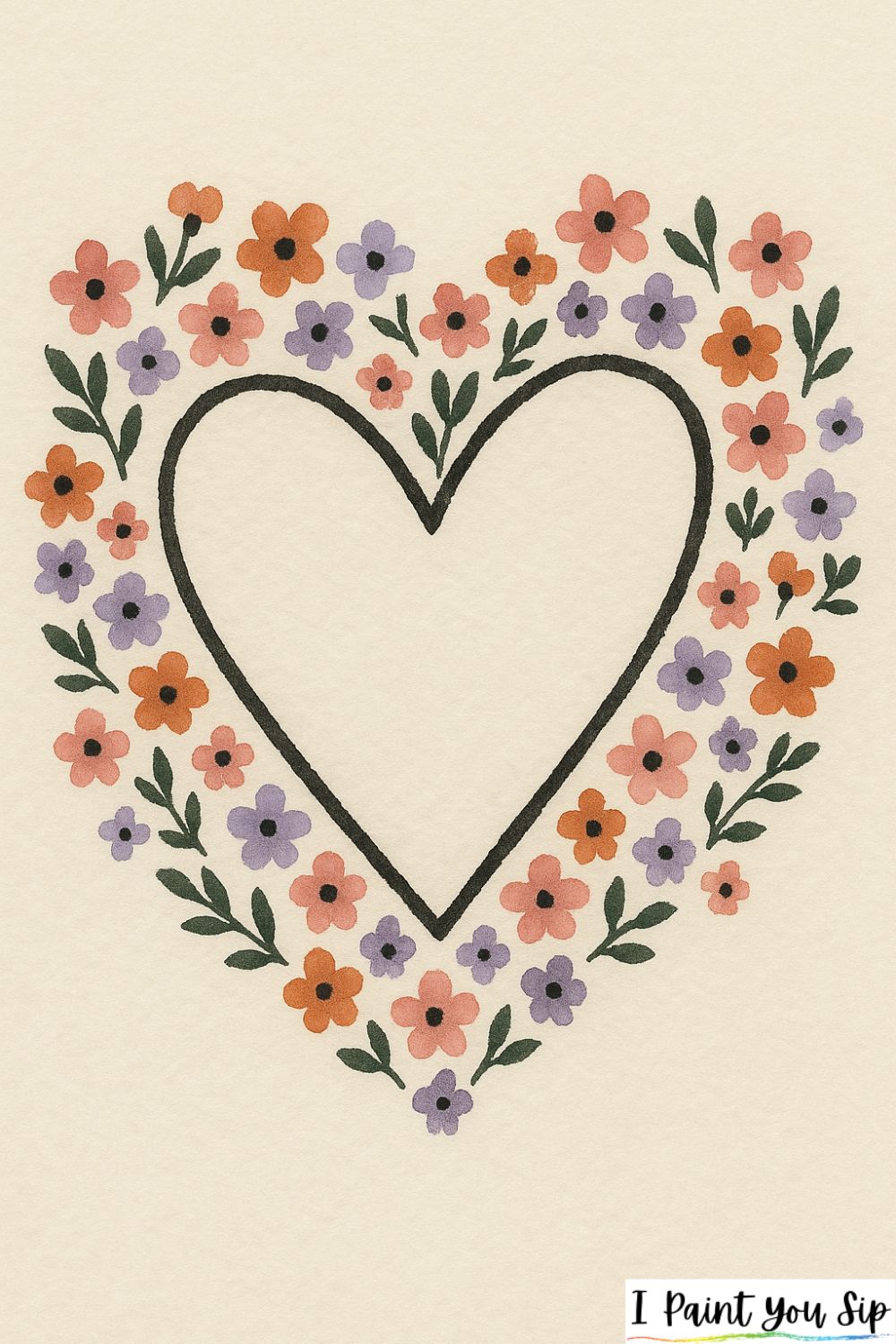 floral heart frame