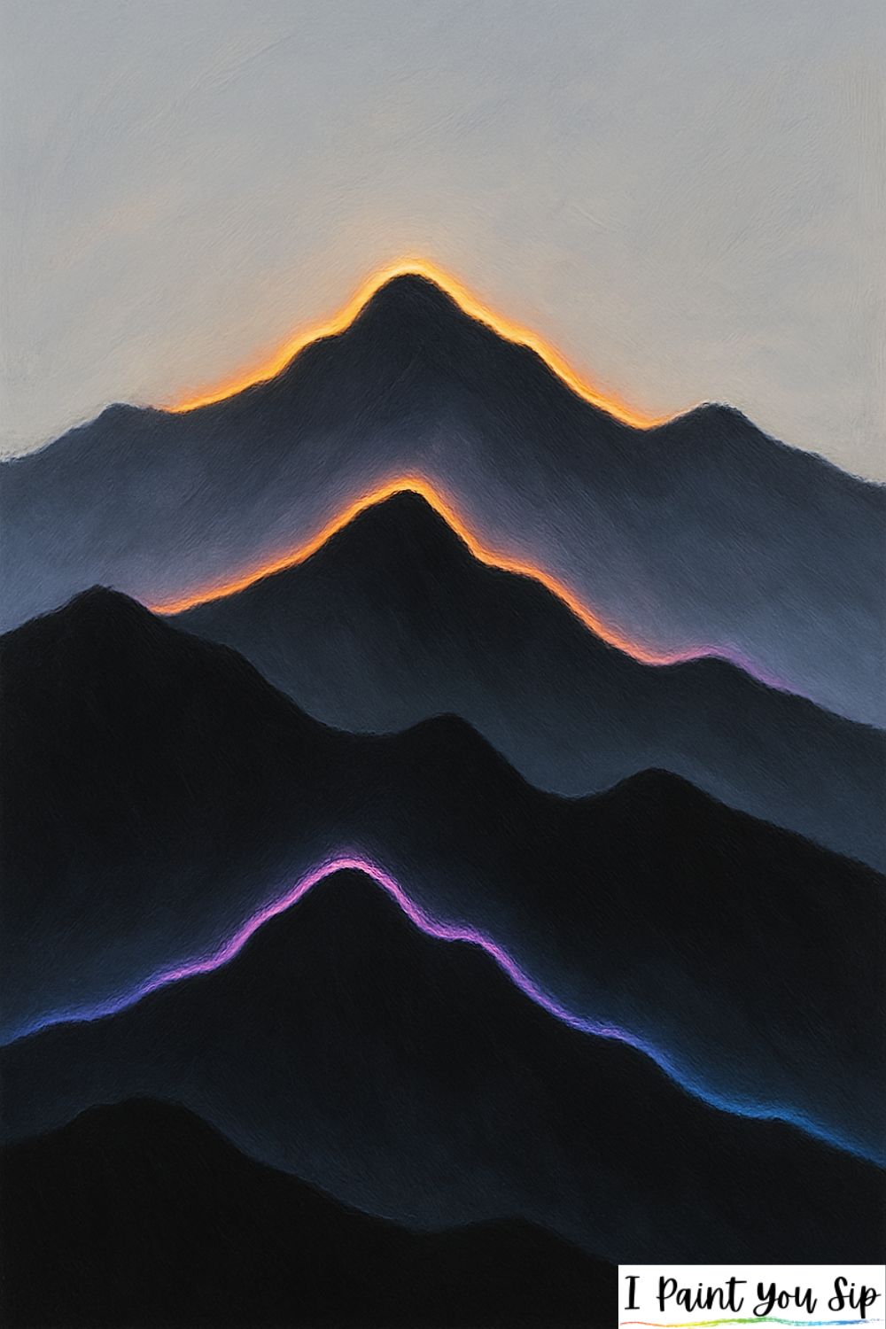 glowing mountain layers