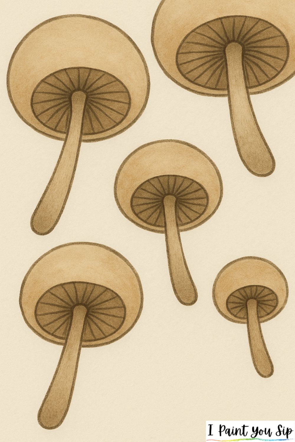 hanging mushrooms (“upside-down view”)