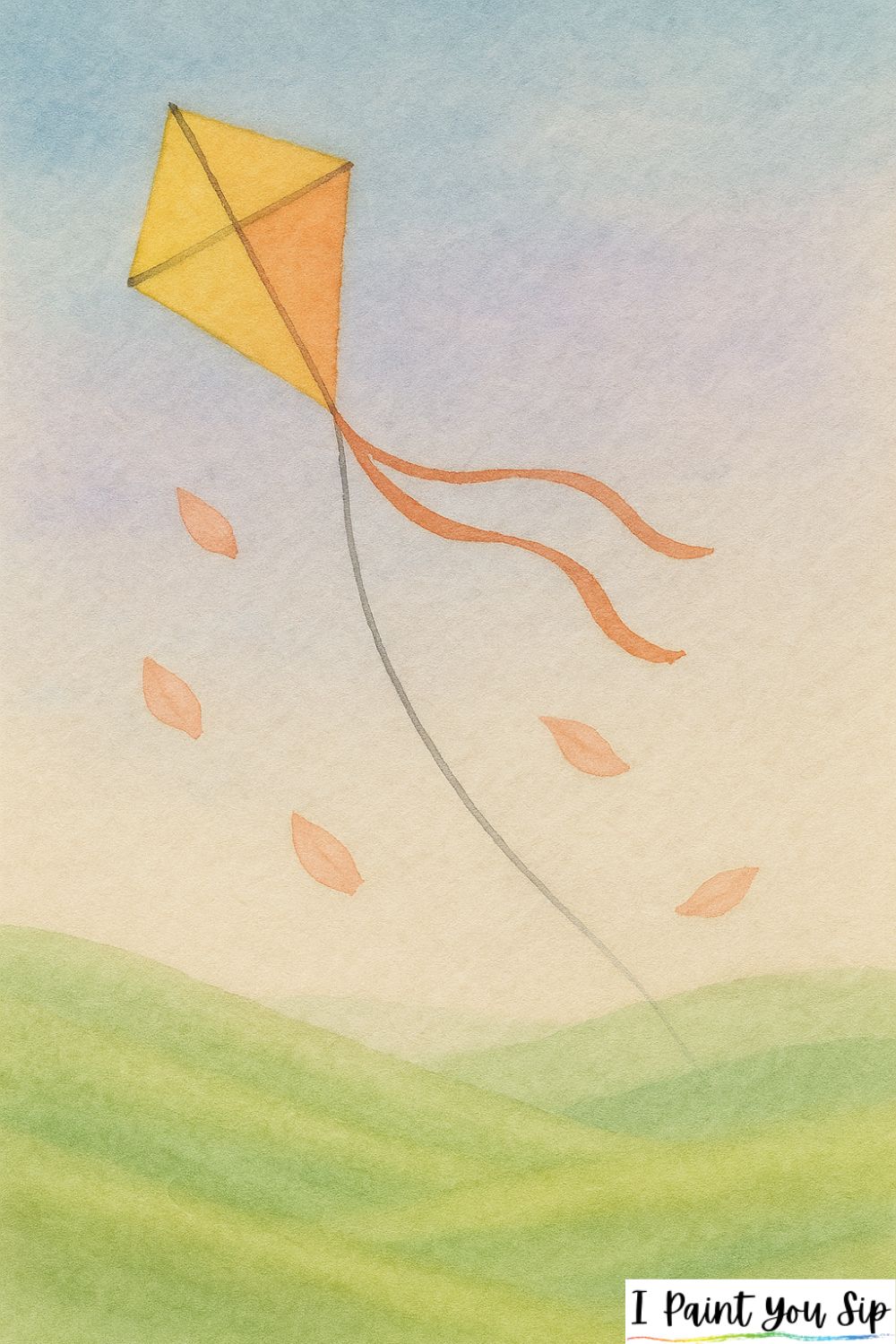 kite dancing above meadows