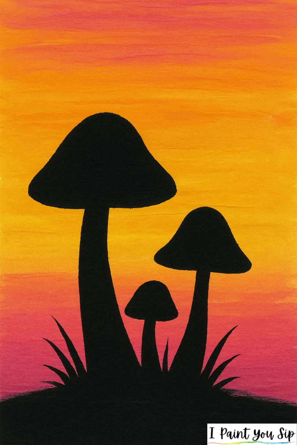 mushroom silhouette at sunset