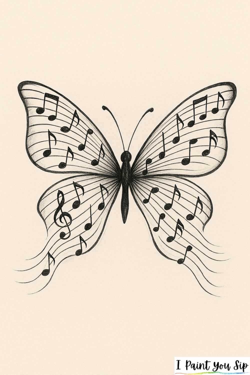 music note butterfly