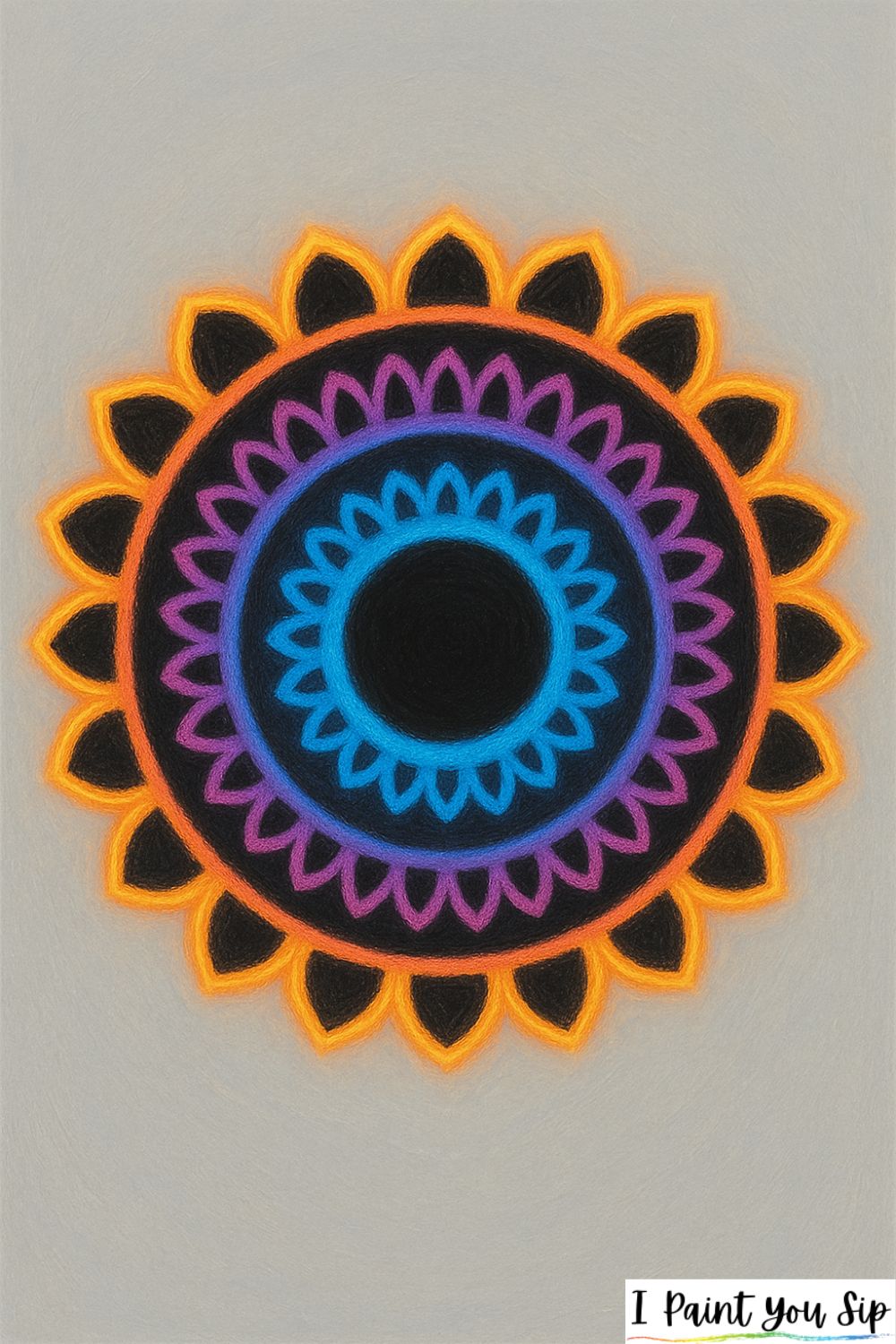 neon mandala rings
