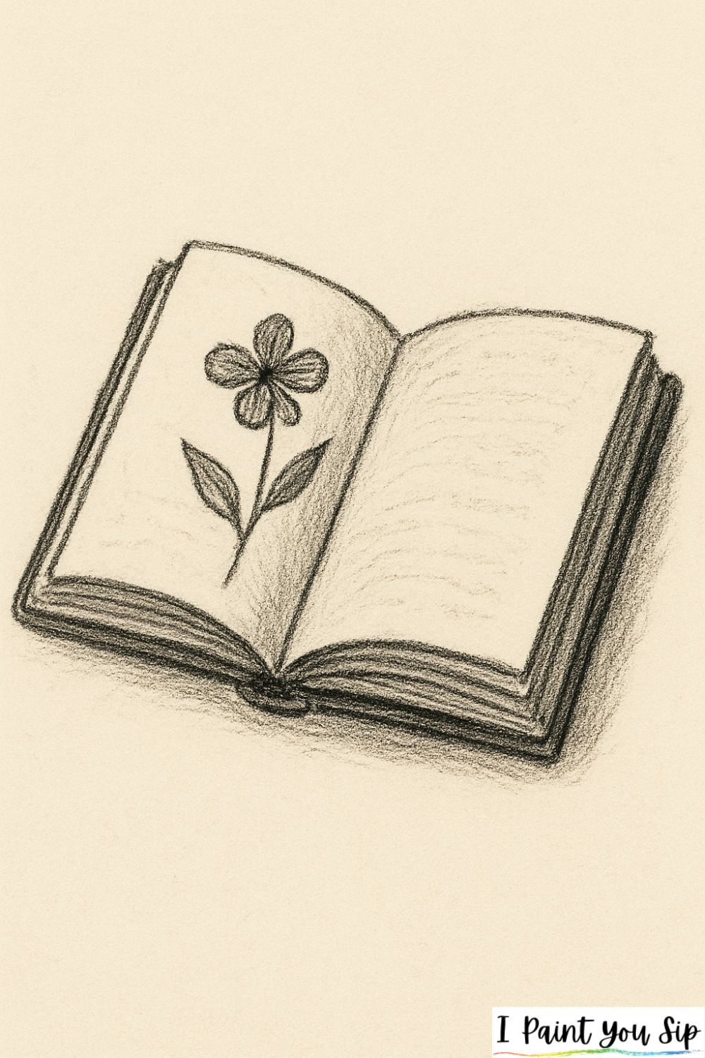 old book + pressed flower