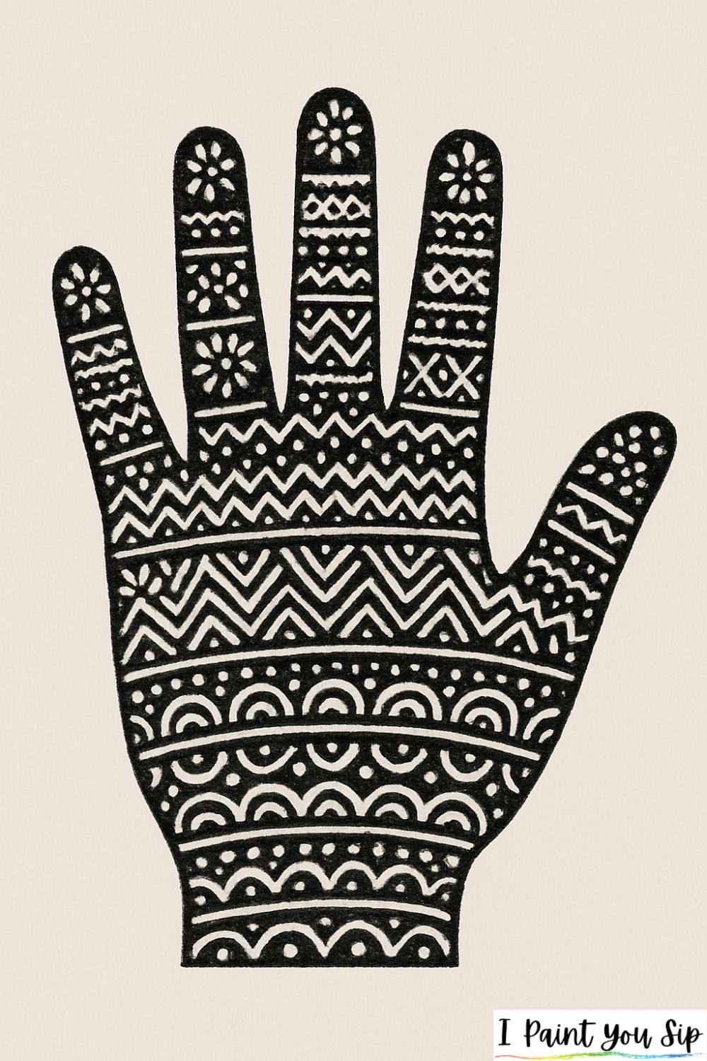 patterned hand mandala