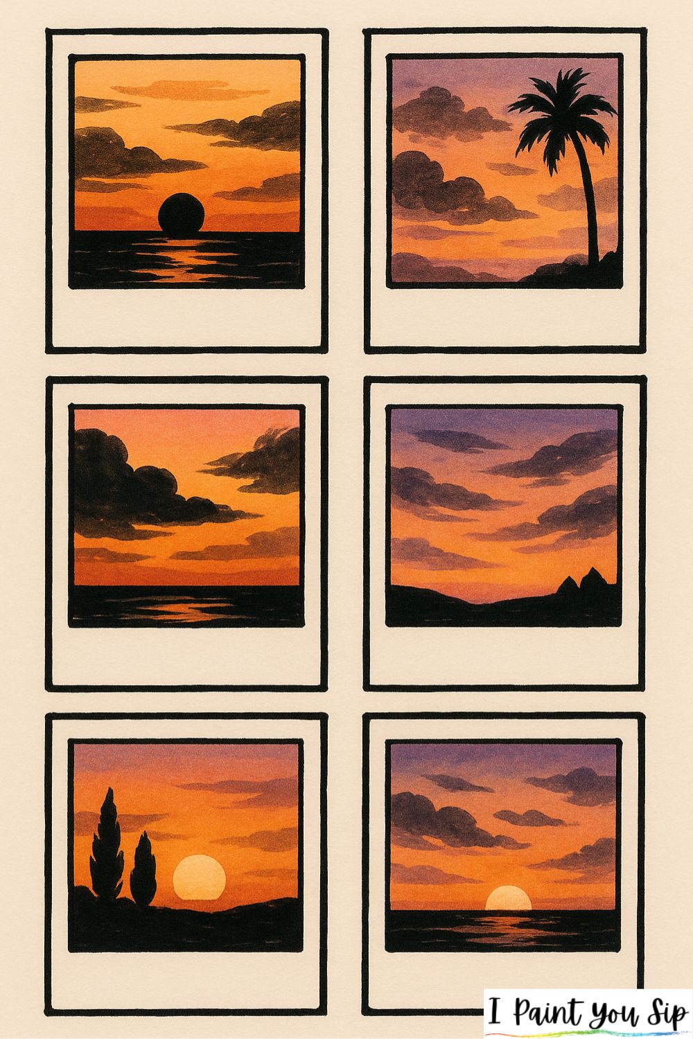 polaroid-style mini sunsets