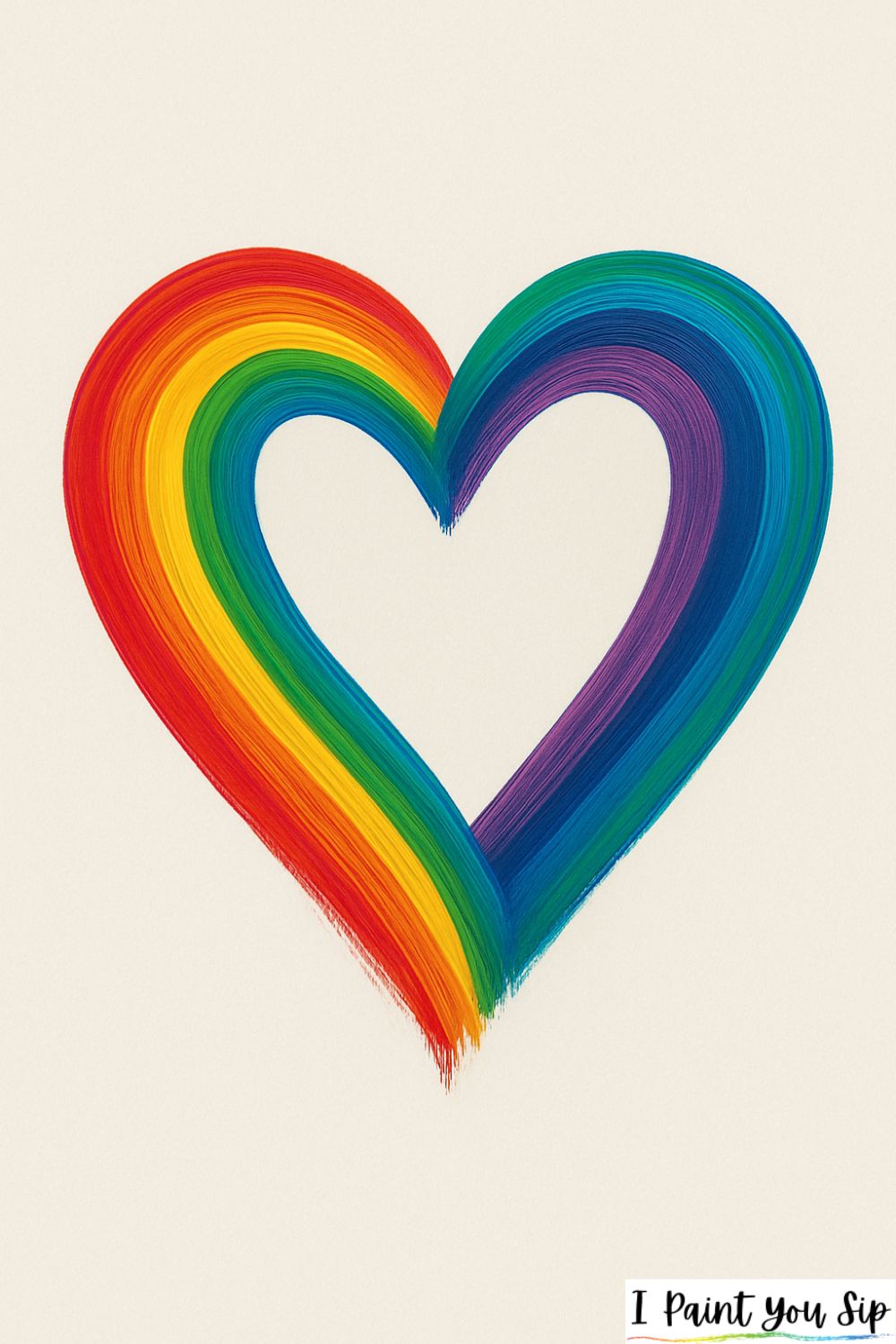 rainbow brushstroke heart