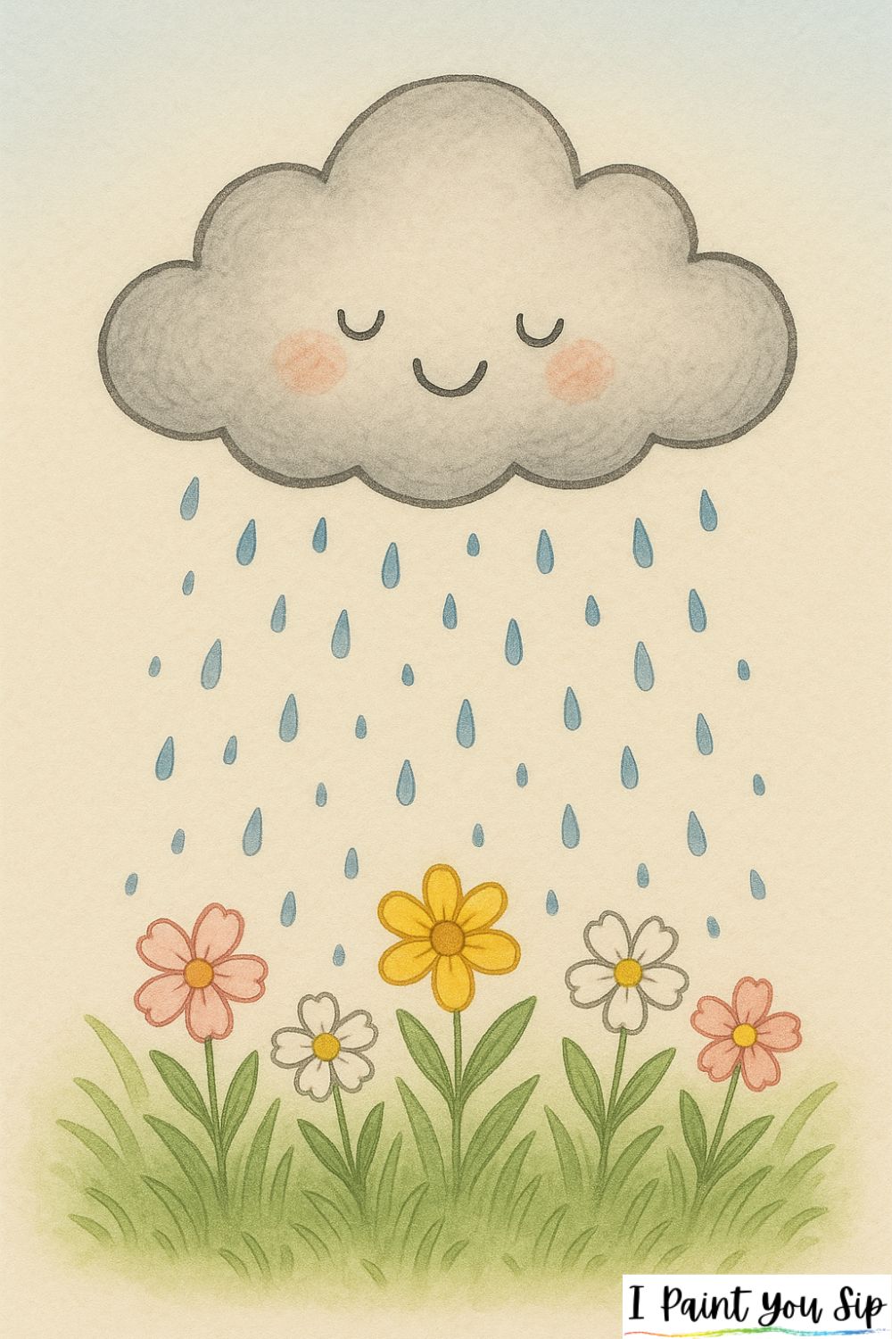 raincloud watering a garden