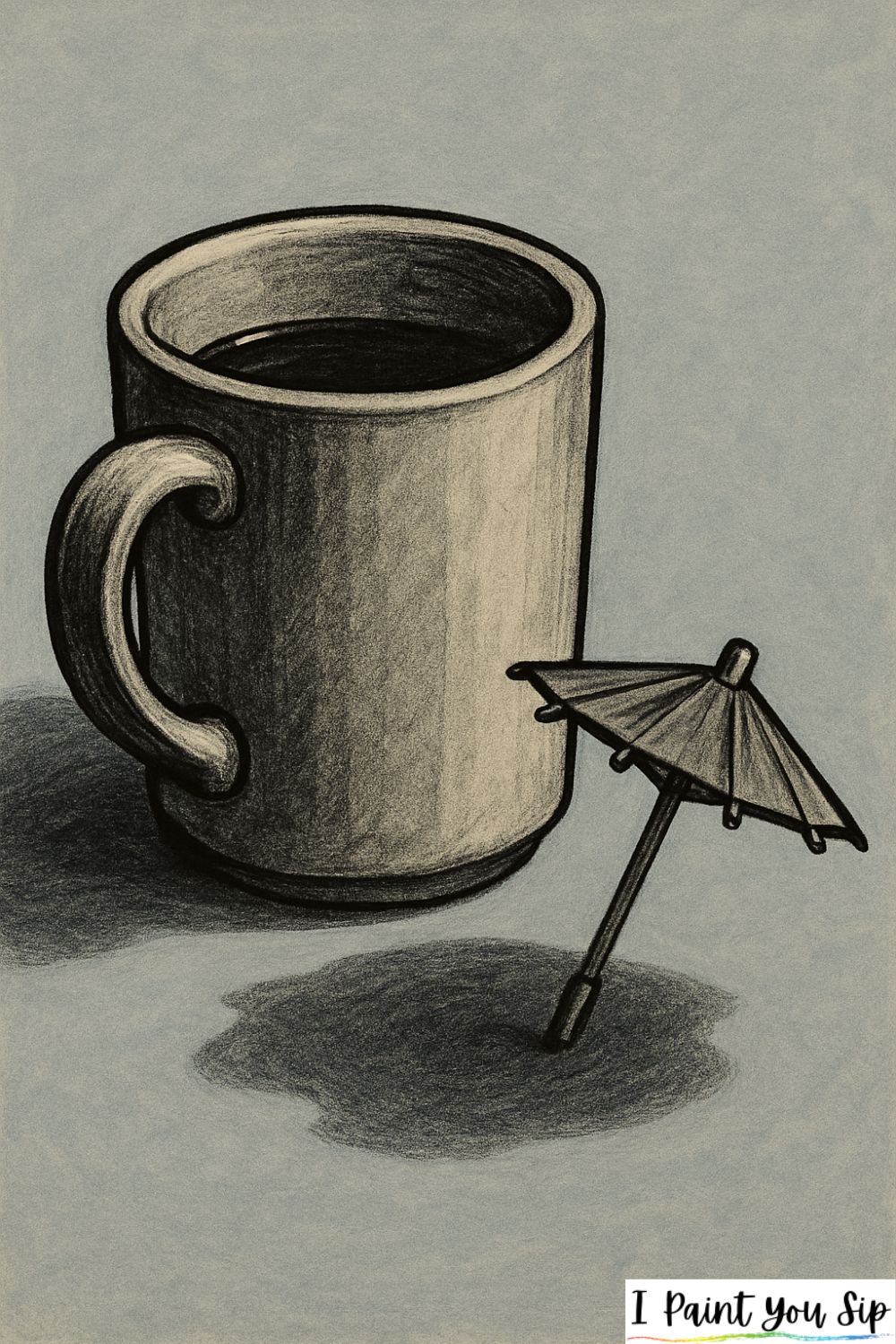 rainy day mug + mini umbrella
