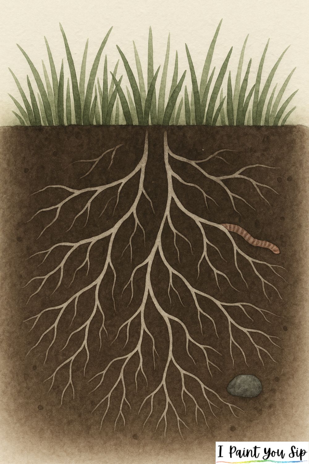 root-under-the-soil cutaway