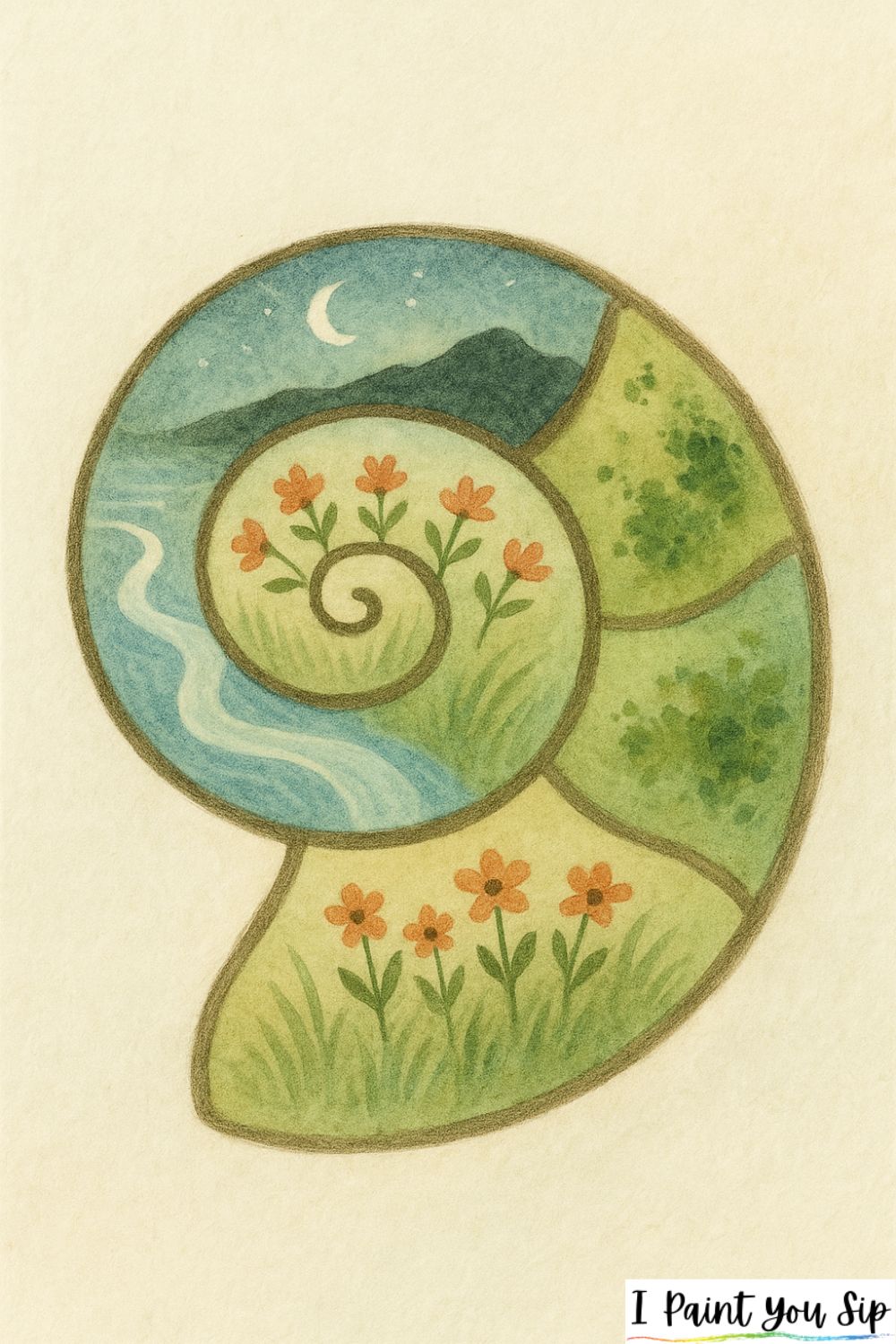 snail shell landscape spiral