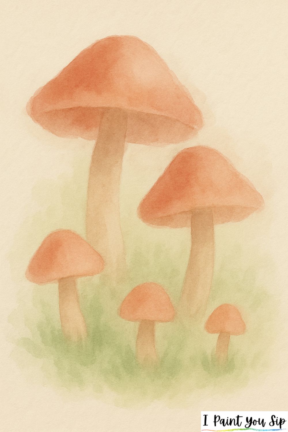 soft watercolor mushrooms