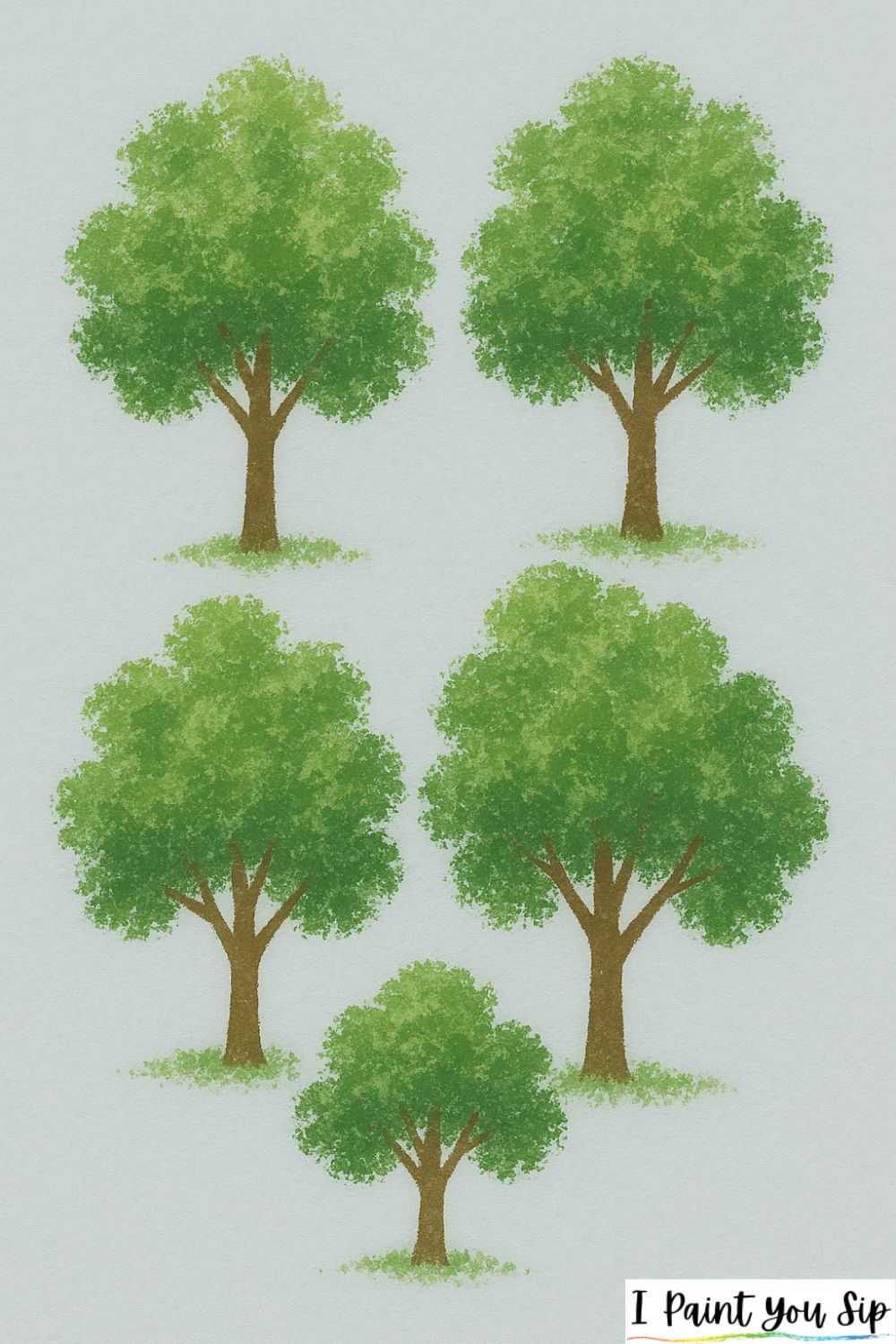 sponge-stamped trees