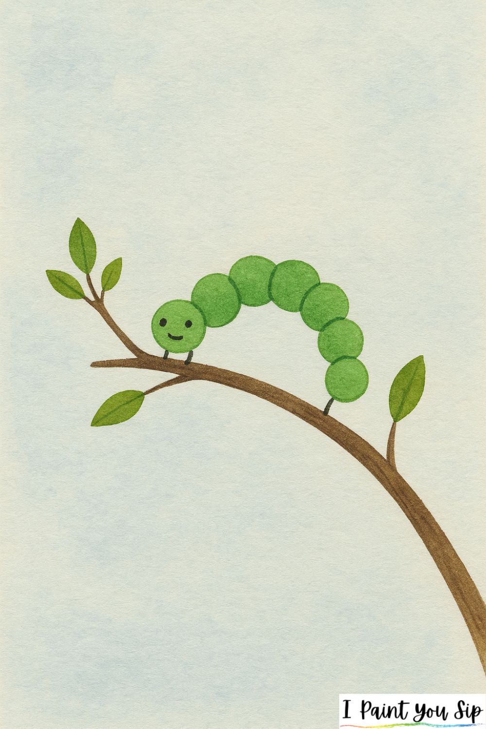 springtime branch with caterpillar