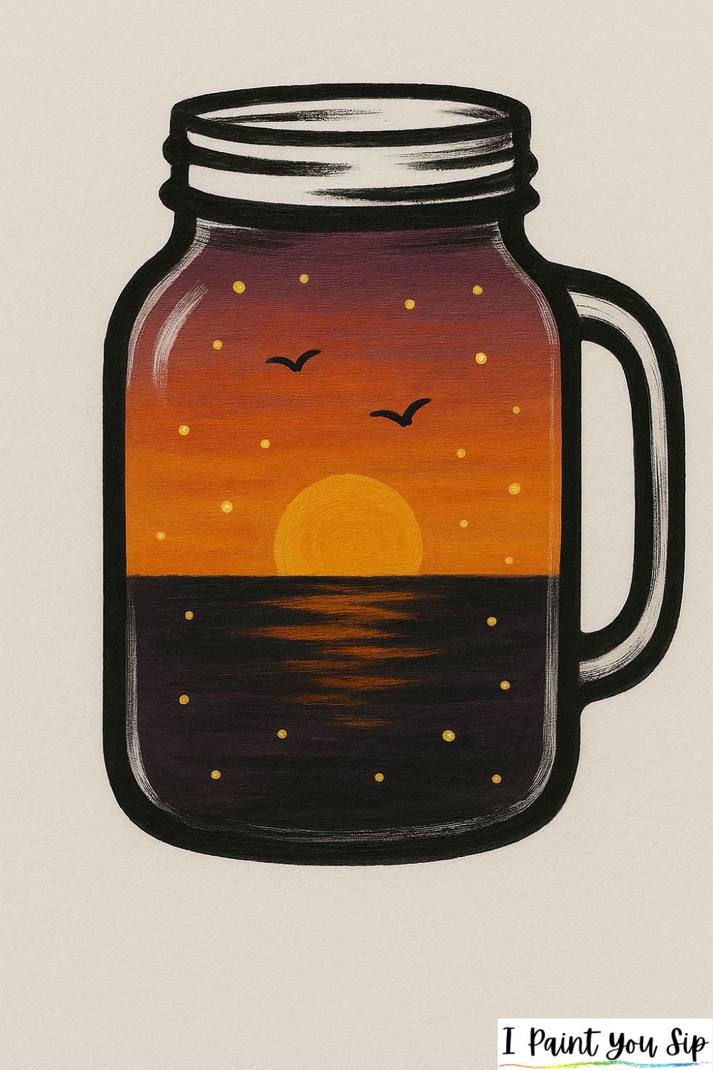 sunset inside a mason jar