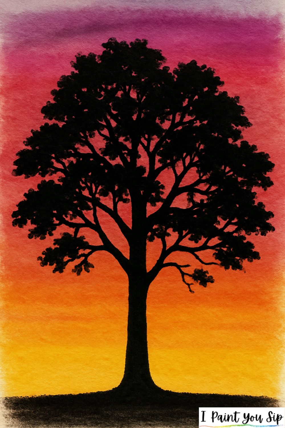 sunset tree silhouette