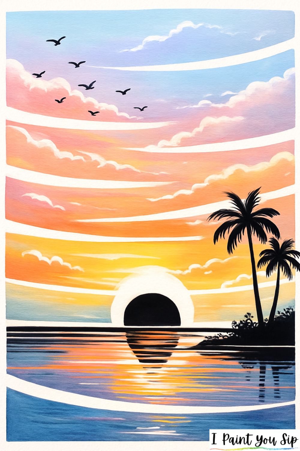 the ribbon-slice sunset