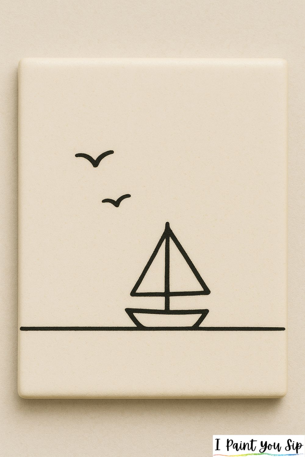 tiny boat on a line